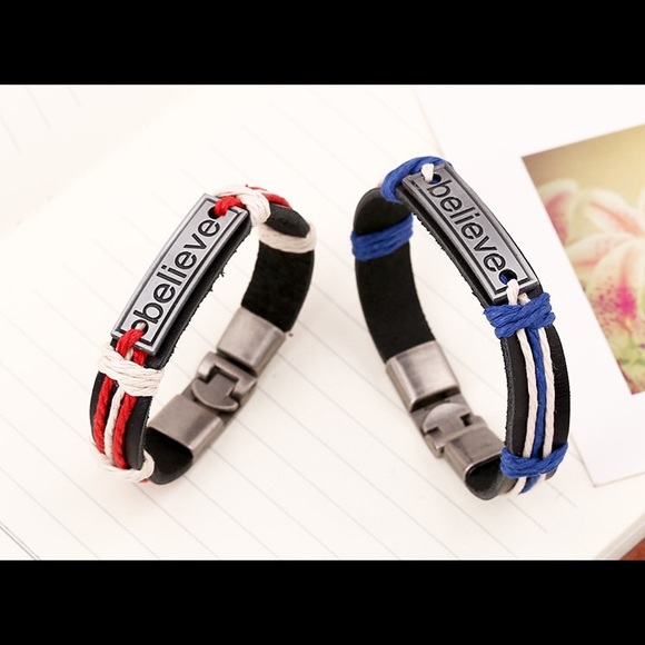 2 Leather Inspirational Bracelet men,women luxury - Picture 5 of 6